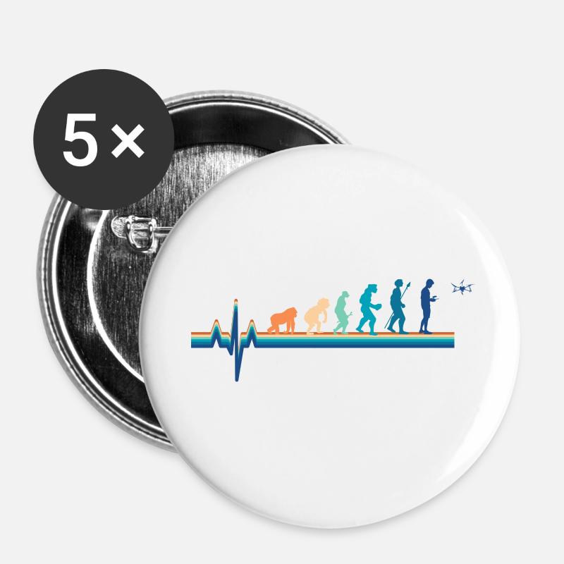 Evolution Heartbeat Drohne - Buttons klein 25 mm (5er Pack) - Weiß