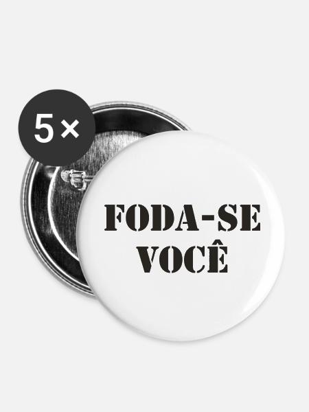 Portugiesisch - Buttons klein 25 mm (5er Pack) - Weiß