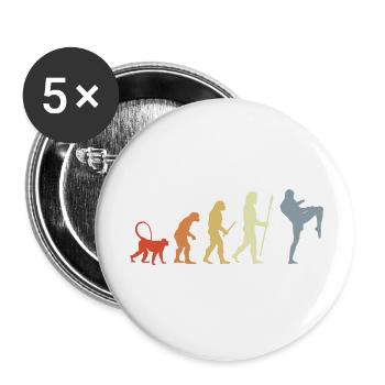 Vintage Kickboxer Evolution - Buttons small 1''/25 mm (5-pack) - white - Front