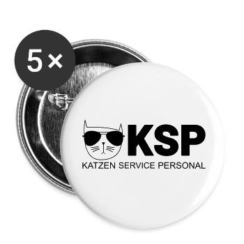 KSP Katzen Service Personal - Buttons klein 25 mm (5er Pack) - Weiß - Vorne