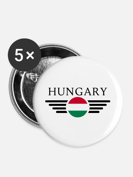 Ich liebe Ungarn - Buttons klein 25 mm (5er Pack) - Weiß