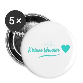 Kleines Wunder - Schwangerschaft - Buttons klein 25 mm (5er Pack) - Weiß - Vorne