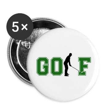 golf 01 - Buttons klein 25 mm (5er Pack) - Weiß - Vorne