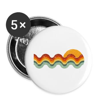 Retro Wave - Buttons small 1''/25 mm (5-pack) - white - Front