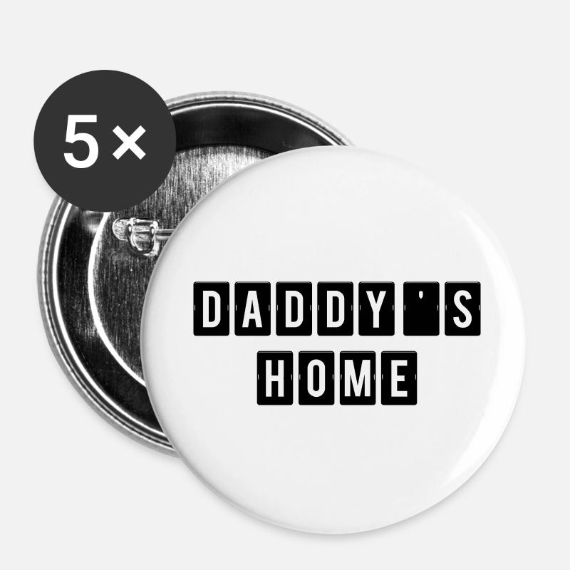 Daddy's Home - Buttons small 1''/25 mm (5-pack) - white