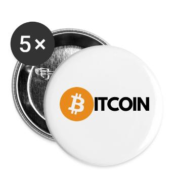 Krypto BITCOIN 1 - Buttons klein 25 mm (5er Pack) - Weiß - Vorne