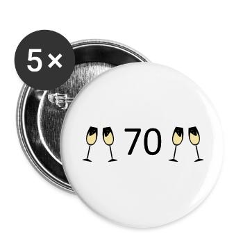 70th Birthday 70 Years Anniversary 70 Number 70 Black - Buttons small 1''/25 mm (5-pack) - white - Front