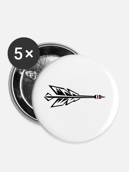 Darts Symbol Dartpfeil - Buttons klein 25 mm (5er Pack) - Weiß