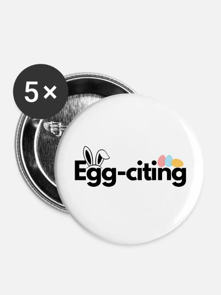 Egg-citing - Buttons klein 25 mm (5er Pack) - Weiß