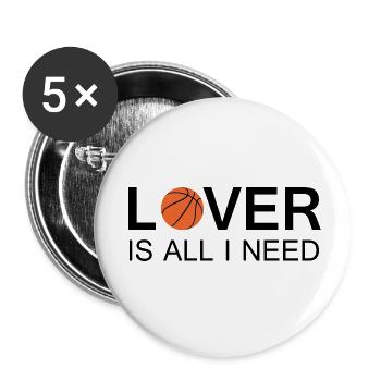 Basketball - Buttons klein 25 mm (5er Pack) - Weiß - Vorne