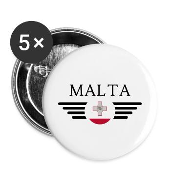 T-shirt de style maltais - Lot de 5 petits badges (25 mm) - blanc - Devant