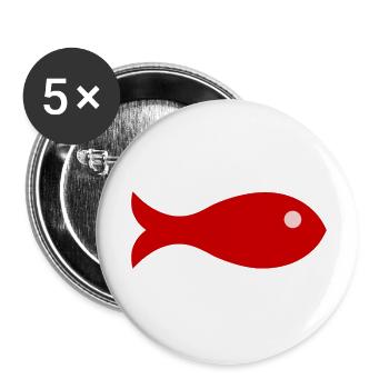 SARDINE. FISH. APRIL FOOL - Buttons small 1''/25 mm (5-pack) - white - Front