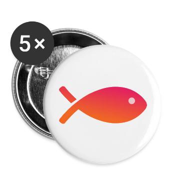FISH. APRIL FOOL - Buttons small 1''/25 mm (5-pack) - white - Front