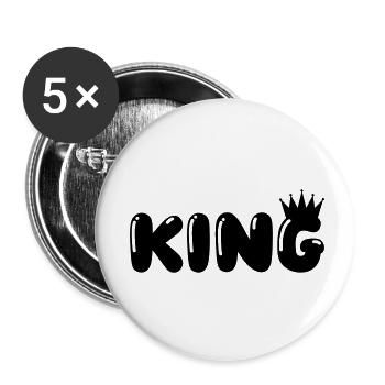 Roi - Lot de 5 petits badges (25 mm) - blanc - Devant