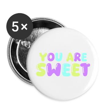 tu es doux - Lot de 5 petits badges (25 mm) - blanc - Devant