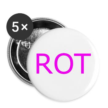 ROT in PINK - Buttons klein 25 mm (5er Pack) - Weiß - Vorne