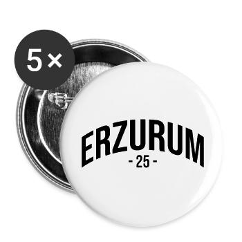 Erzurum 25 Turquie Turquie Cadeau Vacances TR Türk - Lot de 5 petits badges (25 mm) - blanc - Devant
