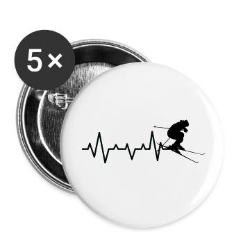 Ski fahren Ski Motiv für Schi Fahrer Schifahrer - Buttons klein 25 mm (5er Pack) - Weiß - Vorne