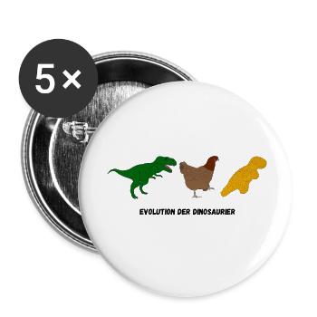 Evolution of dinosaurs - Buttons small 1''/25 mm (5-pack) - white - Front