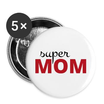 Super Mutter - Buttons klein 25 mm (5er Pack) - Weiß - Vorne