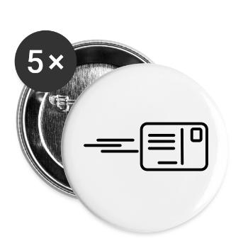 Logo card - Buttons small 1''/25 mm (5-pack) - white - Front