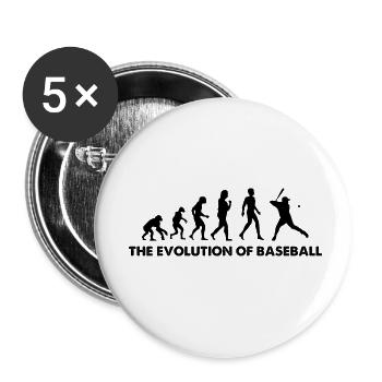 The Evolution Of Baseball - Buttons klein 25 mm (5er Pack) - Weiß - Vorne