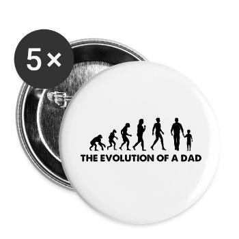 The Evolution Of A Dad - Buttons small 1''/25 mm (5-pack) - white - Front