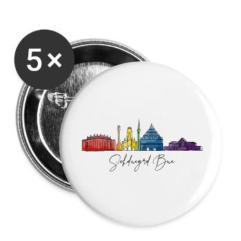 Stuttgart Bua - Buttons klein 25 mm (5er Pack) - Weiß - Vorne