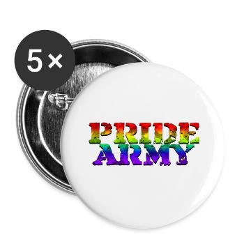 Pride Army - Buttons small 1''/25 mm (5-pack) - white - Front