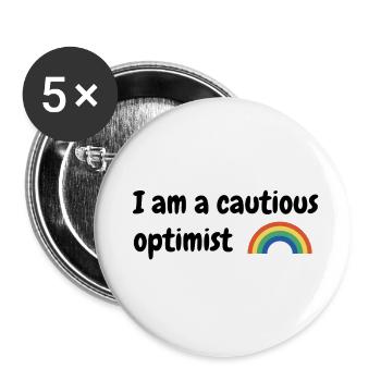 I am a cautious optimist - Buttons small 1''/25 mm (5-pack) - white - Front