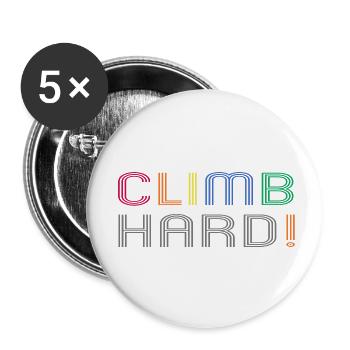 Klettern Bouldern Klettersport Klettergarten - Buttons klein 25 mm (5er Pack) - Weiß - Vorne