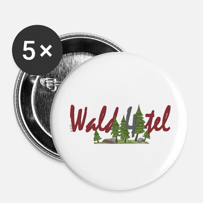 Wald4tel - Lot de 5 petits badges (25 mm) - blanc