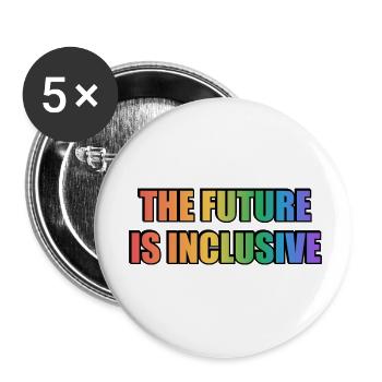 The Future Is Inclusive Gay Pride - Buttons small 1''/25 mm (5-pack) - white - Front