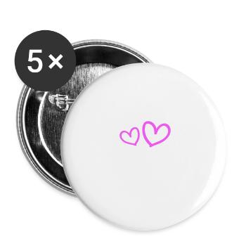 Meilleur amour de cœur de papa - Lot de 5 petits badges (25 mm) - blanc - Devant