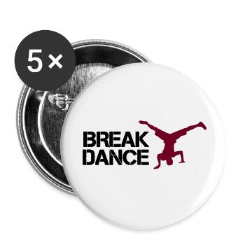 break dance - Buttons small 1''/25 mm (5-pack) - white - Front