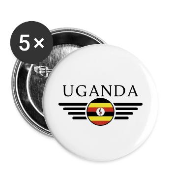 Ich liebe Uganda, Eleganz Stil Design T-Shirt - Buttons klein 25 mm (5er Pack) - Weiß - Vorne