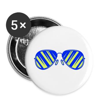 lunettes de soleil - Lot de 5 petits badges (25 mm) - blanc - Devant