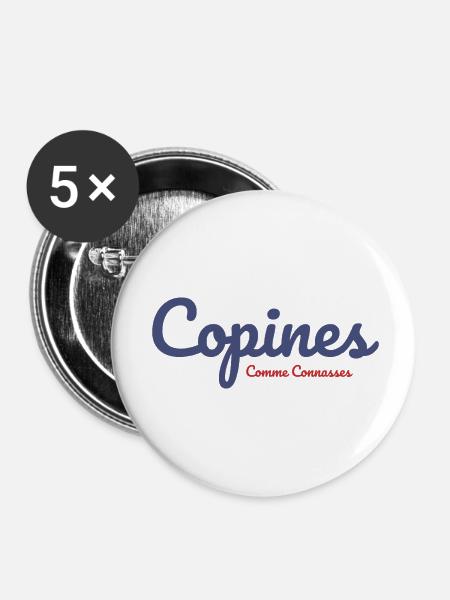 Freundinnen als - Buttons klein 25 mm (5er Pack) - Weiß