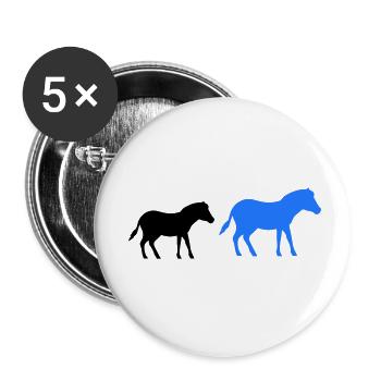 Horse Pony 2 - Buttons small 1''/25 mm (5-pack) - white - Front