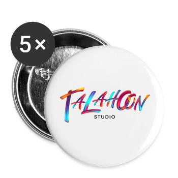 Talahoon Studios Rainbow Brushed (bright clothes) - Buttons klein 25 mm (5er Pack) - Weiß - Vorne