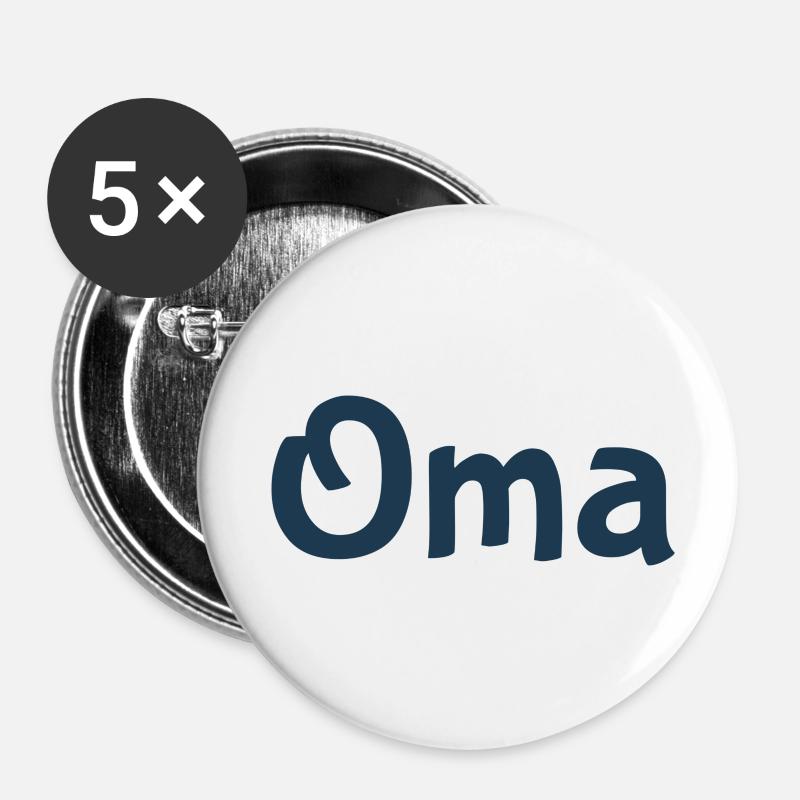 Oma - Buttons klein 25 mm (5er Pack) - Weiß