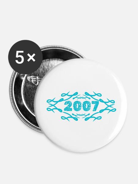 Geschenkidee 2007 - Buttons klein 25 mm (5er Pack) - Weiß