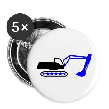 bagger - Buttons klein 25 mm (5er Pack) - Weiß - Vorne