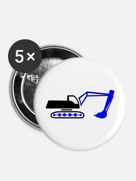 bagger - Buttons klein 25 mm (5er Pack) - Weiß