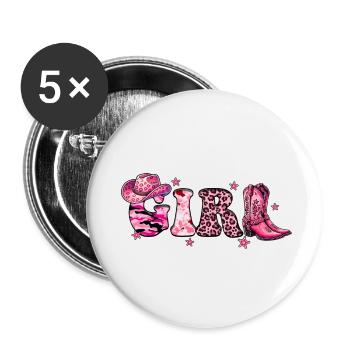 Cowboy Funny Women Hat Wild Western Rodeo Music - Buttons small 1''/25 mm (5-pack) - white - Front
