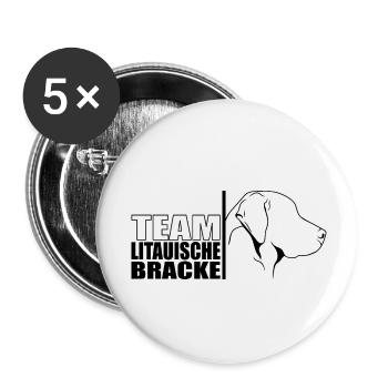 TEAM Litauische Bracke Hunde Hund Wilsigns - Buttons klein 25 mm (5er Pack) - Weiß - Vorne
