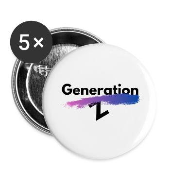 Generation Z - Buttons klein 25 mm (5er Pack) - Weiß - Vorne
