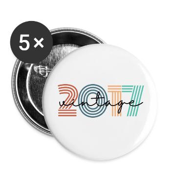 2017 Vintage Retro - Buttons small 1''/25 mm (5-pack) - white - Front