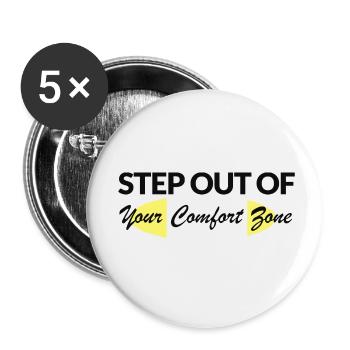 Sortez de votre zone de confort - Lot de 5 petits badges (25 mm) - blanc - Devant