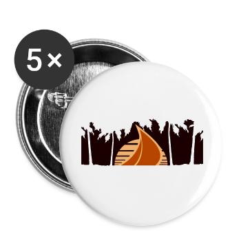 Ship Sun Palm Trees South Seas Evening Sunset - Buttons small 1''/25 mm (5-pack) - white - Front